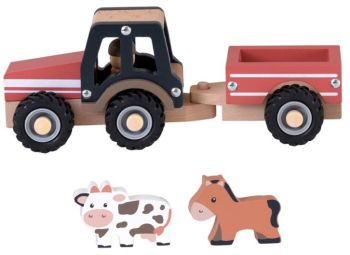 Tractor cu remorca si animale din lemn Egmont Toys 