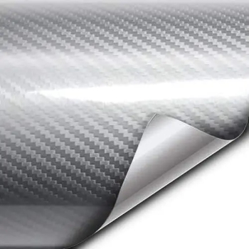 Folie colantare auto Carbon 5D Lacuit Argintiu 3 0m x 1 52m 