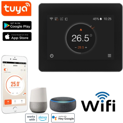 Termostat de ambient inteligent BIRAI® FLC Controlat Prin Internet/Smartphone Programabil WiFi din Aplicatia Tuya Alexa si Google Home 