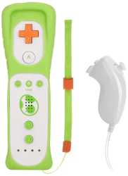 1 pair cu Nunchuck Remote controller Set For Nintendo Wii - verde white 