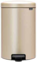 Brabantia NewIcon 1003205 Cos de gunoi cu pedala 20 l inchidere silentioasa baza antiderapanta auriu metalizat 