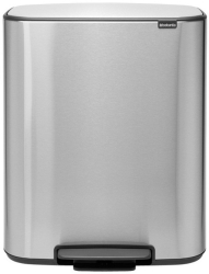 Cos de gunoi cu pedala Brabantia Bo 1003192 2x30 l Inchidere silentioasa Baza antiderapanta Rezistent la amprente Otel inoxidabil/mat 