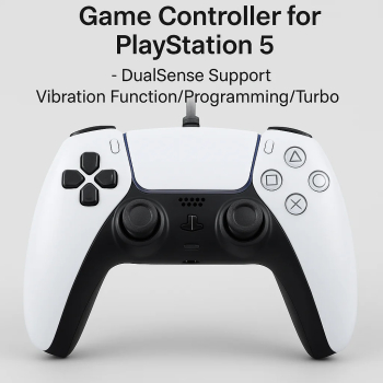Game controller for Playstation 5 - Dualsense Support Vibration Function/Programming/Turbo Wired 