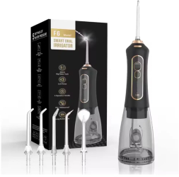 Irigator bucal portabil Smart F6 dus oral reincarcabil cu 5 capete 3 niveluri de presiune ideal pentru calatorii 