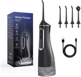 Irigator bucal portabil Water Flosser BV-612 dus oral reincarcabil 4 capete pentru igiena dentara zilnica 