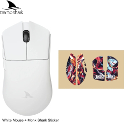 Mouse de gaming wireless Bluetooth tri-moda Darmoshark M3 26000 DPI - M3 alb cu autocolant M