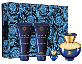 Versace Set Versace Dylan Blue Femei Eau De Parfum 100ml + Lotiune de corp 100ml + Gel de dus 100ml + Eau De Parfum 5ml 