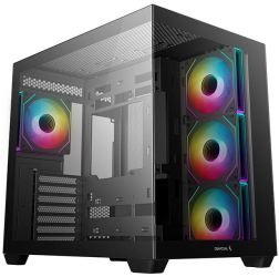 Carcasa DeepCool CG530 F4 sticla securizata RGB neagra 440x285x399mm set de ventilatoare 4x12cm 
