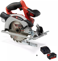 Pachet Fierastrau circular de manaEinhell TE-CS 18165-1 Li - Solo 18V + Kit acumulator si incarcator Einhell PXC 4512042 18 V 4.0 Ah 