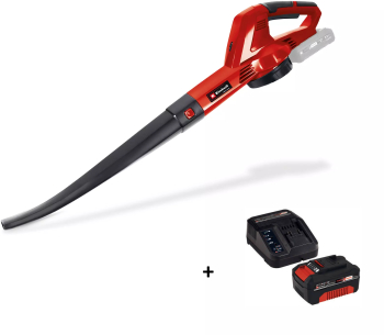 Pachet Suflanta de frunze Einhell GE-CL 18 Li E Solo Solo + Kit acumulator si incarcator Einhell PXC 4512042 18 V 4.0 Ah putere maxima 900 W 