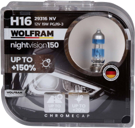 Set becuri H16 +150 Night Vision Wolfram 