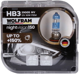 Set becuri HB3 +150 Night Vision Wolfram 