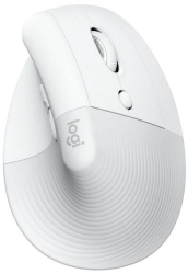 Mouse Wireless Logitech Lift Right Vertical Ergonomic Bluetooth 4000 DPI recomandat pentru mana dreapta (Alb) 