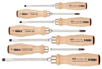 Felo - Set 7 surubelnite mecanice din lemn drepte 4.5/5.5/7/9 PH1/2 PZ2 33597198 