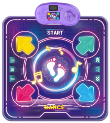 Jucarie Interactiva Flippy Covor Muzical de Dans 4-6 Ani Bluetooth 4 Moduri 90 x 90 cm Mov 