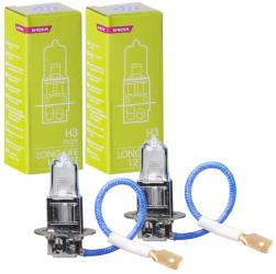 Set 2 becuri auto halogen H3 12V 110W/set 3500K PK22s quartz 