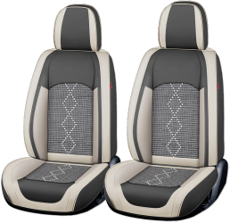 Set Huse Scaune Auto Deluxe din Piele Ecologica si Material Textil Fata/Spate din 13 Piese Universale si Culoare Gri 