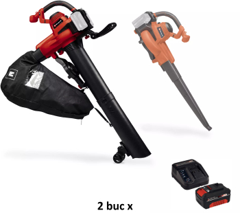 Aspirator resturi vegetale Einhell GE-CL 36230 Li E -Solo + 2 x Kit acumulator si incarcator Einhell PXC 4512042 18 V 4.0 Ah 