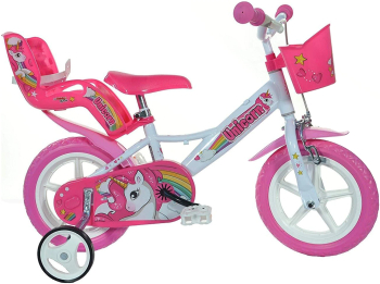 Bicicleta Dino Bikes pentru copii 12'' Unicorn Alb
