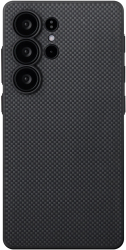 Husa Pitaka PIN Button Aramida pentru Samsung Galaxy S25 Ultra Negru\/Gri 