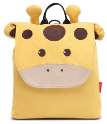 Rucsac copii Qplay Kindy Girafa material moale galben 27 x 25 cm 
