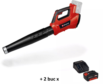 Suflanta fara fir Einhell GE-LB 36210 Li E-Solo 36V viteza flux aer 210 kmh + 2 bucati x Kit acumulator si incarcator Einhell PXC 4512042 18 