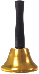 Clopotel cu maner din lemn 12.3 x 6.4 cm metal negru / auriu 