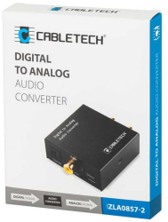 Convertor semnal audio Coaxial/Toslink DIGITAL la ANALOG 2x RCA +3.5 mm Jack pentru casti CABLETECH ZLA0857-2 cabluri componente