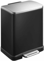 Cos de gunoi cu pedala EKO E-Cube 12 litri 1 compartiment negru 