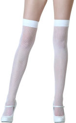 Fishnet Stocking - Ciorapi Tip Plasa Albi Marime Universala 
