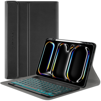 Husa Cu Grad Ridicat de Protectie cu Tastatura pentru iPad Pro 11 2024 X38 Siliciu Intense Dark 