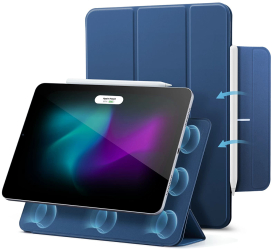 Husa Cu Grad Ridicat de Protectie pentru iPad Air 13 2024/Pro 12.9 2020/2021/2022 X61 TPU Bleumarin