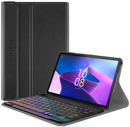 Husa Protectie cu Tastatura pentru Lenovo Tab M10 3rd Gen TB328FU/TB328XU R61 Silicon Flex Deep Dark 