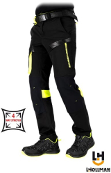 Pantaloni de protectie RAWPOL Stretch 4-way SLIM fit LH-RAUT-T 56 negru si galben 