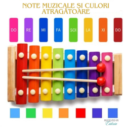 Set cu 7 Jucarii Montessori din Lemn &ndash Piramida Interactiva Vierme Amuzant Puzzle Scufita Rosie Xilofon Muzical Ceas Educational-p 