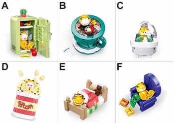Set de constructie 6 modele/display Garfield - Sluban
