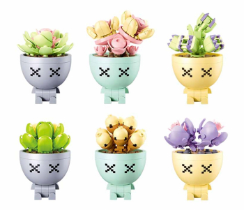 Set de constructie Flowers 6 modele/display Plante in ghiveci - Sluban 