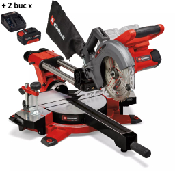 Debitor fara fir cu sistem de glisare Einhell TE-SM 36210 Li Solo + 2 x Kit acumulator si incarcator Einhell PXC 4512042 18 V 4.0 Ah 