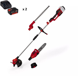 Unealta multifunctionala fara fir 4 in 1 Einhell GE-LM 36 Li-Solo 45 cm 36V Rosu + 2 x Kit acumulator si incarcator Einhell PXC 4512042 18 V