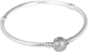 Bratara tip Pandora model Daisy Clasp Snake Chain dimensiune 18cm 