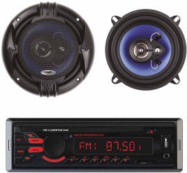 PACHET RADIO MP3 PLAYER AUTO PNI CLEMENTINE 8440 4X45W USB SD AUX 12V + SET 2 DIFUZOARE AUTO COAXIALE PNI HIFI500 100W 12.7 CM 