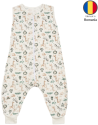 Sac dormit copii de vara din bumbac cu picioare 18-36 luni Safari 0.5 tog 