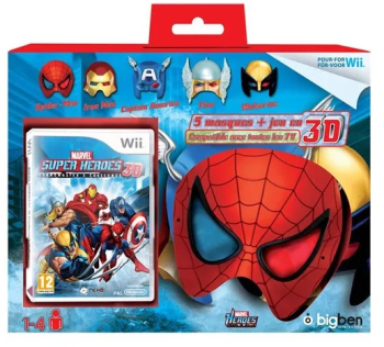 Set joc MArvel Superheroes 3D si masti pentru Nintendo Wii 