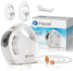 Aparat aerosoli cu piston nebulizator silentios Haxe JLN-2305BS-B masca copii si adulti 5 filtre
