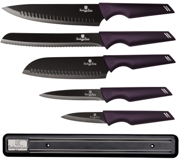 Set de 6 cutite cu suport magnetic Berlinger Haus Purple Eclipse Collection 