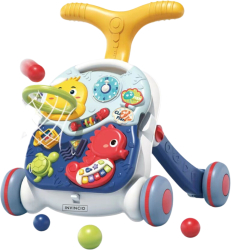Antemergator Interactiv Muzical 3 in 1 INVINCIO Baby Steps Inaltime si viteza reglabile Masuta si Tabla Interactiva Cos pentru Mingi Juc 