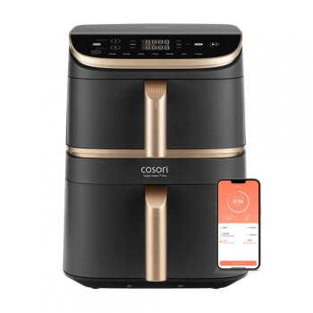 Friteuza cu aer cald Cosori Turbo Tower Pro CAF-DC123S 2630W 10.8 l 30-230C 7 programe Sincronizare Inteligenta Neagra 