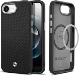 Husa pentru iPhone 16e - Spigen Enzo Aramid MagSafe - Matte Black 