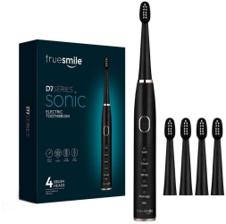 Periuta de dinti electrica Sonic D7 True Smile reincarcabila cu 4 capete de schimb negru TS0101 