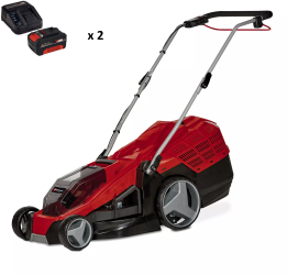 Masina de tuns iarba Einhell GE-CM 3643 Li M-Solo Lățimea de tăiere 43 cm 36v + 2 x Kit acumulator si incarcator Einhell PXC 4512042 18 V 